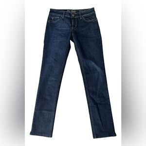 DL1961 Angel Mid Rise Skinny Ankle Blue Jean Womens Sz 26 4 Way Stretch Dark Wsh
